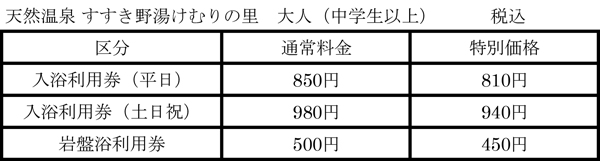 料金表