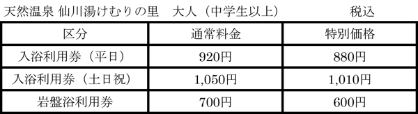 料金表