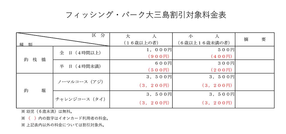 料金表